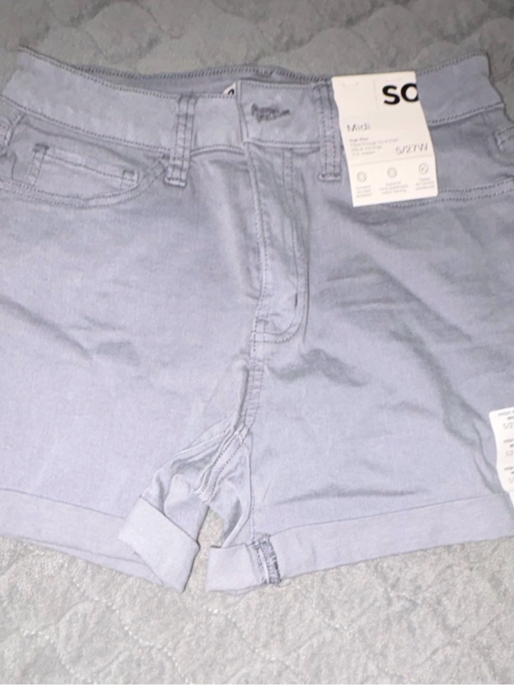 Kohl's Light Grey Stretch Denim Shorts